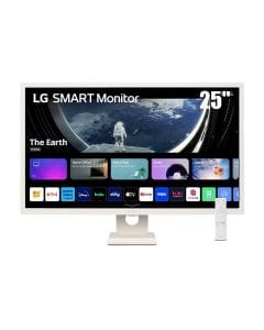 LG 25" FHD IPS Smart Monitor – webOS, ThinQ Home Dashboard, Built-in Speakers, AirPlay 2, Wi-Fi, Bluetooth, Screen Share | White - 25SR50F-W