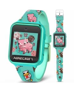 Minecraft Kids Smartwatch – Interactive Touchscreen Watch with Selfie & Video Camera, 6 Games, Step Counter, Voice Recorder, Alarm & Timer
