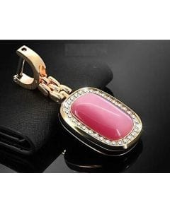 Luxury Signature Bling Key Fob Keychain – Rhinestone Diamond Sparkle Metal Pendant