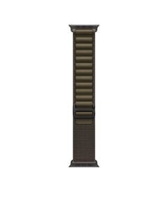 Apple 49mm Alpine Loop Watch Band, Durable Woven Design, Secure Titanium Hook, Medium, Black Titanium Finish - Dark Olive | MKDX4AM/A