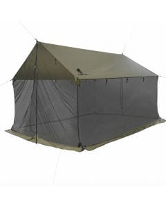 GEERTOP Lightweight Camping Tarp with Mosquito Net, 4–6 Person Screen House Canopy with Poles and UV Protection