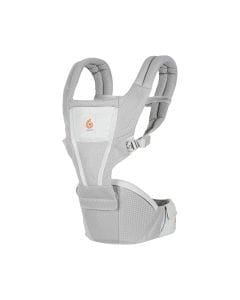 Ergobaby Baby Carrier Hip Seat 4-48 Months, Padded Adjustable Straps, Large Storage Pocket, Anti Slip Material - Pearl Gray