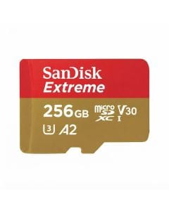 SanDisk 256GB Extreme microSDXC UHS-I Card - Up to 190MB/s Read & 130MB/s Write, 4K UHD, A2, V30 - S