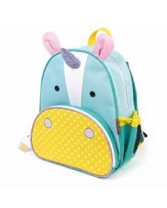 Skip Hop Zoo Unicorn Backpack, Comfortable Padded And Adjustable Shoulder Straps, Adjustable Mesh Bottle Pocket, Easy Access Zipped Front Pocket - Multicolour
