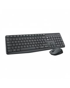 Logitech MK235 Wireless Keyboard and Mouse Combo for Windows, 2.4 GHz Wireless with Nano USB-Receiver, Wireless Mouse - Black