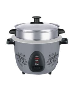 Mr Light 1.8L Rice Cooker, One-Touch Operation, Keep Warm Function, Steaming Tray Included | Grey - MR 2585