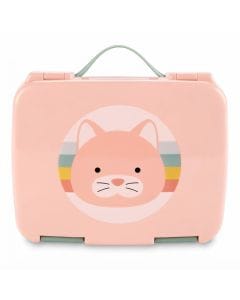 Skip Hop Zoo Bento Cat Lunch Box 3+ Years, Secure Seal Helps Prevent Messes, Flexible Carry Handle, Dishwasher-safe - Multicolour