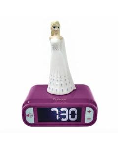 Lexibook Disney Frozen 2 Elsa Nightlight Alarm Clock for Kids - Soft Glowing Bedside Light Nightlight, Sound Effects
