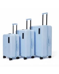 Mokobara The Transit Wave 3-Piece Hardside Luggage Set, Small/Medium/Large, Polycarbonate 8-Wheel Blue, TSA Approved Keyless Lock