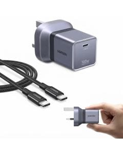 UGREEN Nexode Air 100W GaN USB-C Charger with Cable, Ultra-Fast Foldable Power Adapter for MacBook Pro, Laptops and Compatible Devices