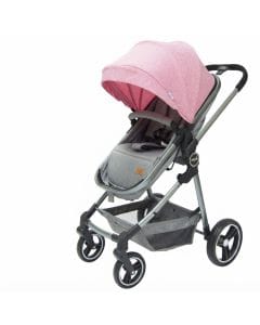 The Moon Brand Pro 2-in-1 Reversible Stroller & Carrycot - Lightweight Convertible, 12.5kg (Rear Facing) / 25kg (Forward Facing), Birth to 3 Years | Pink