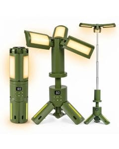 NAFAS 10050mAh LED Camping Lantern, Foldable Telescopic Light with Tripod, Magnetic Base, IPX5 Water-Resistant Design