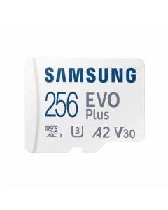 Samsung EVO Plus 256GB microSD Memory Card, Up to 160MB/s, UHS-I, U3, V30, A2, 4K UHD Compatible