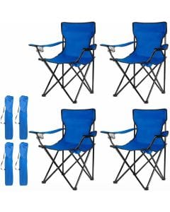 MOMENT Portable Folding Beach Chairs 4-Pack, Lightweight Quad Camping Chairs for Travel, Picnics and Outdoor Events