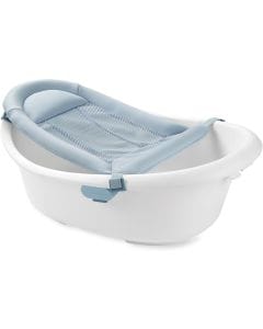 Skip Hop 4-in-1 Convertible Baby Bath Tub Newborn Insert Seat Rinser Toddler Bath Support 0-4 Years White Blue | SKI9S109010