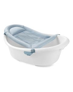Skip Hop 4-in-1 Convertible Baby Bath Tub Newborn Insert Seat Rinser Toddler Bath Support 0-4 Years White Blue | SKI9S109010