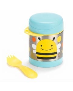 Skip Hop Zoo Bee Insulated Food Jar 3+ Years 325ml, Premium Stainless Steel Construction, Warm For 7 Hours Or Cold For 5 Hours - Multicolour
