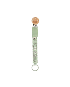 BIBS X Liberty Pacifier Clip, 100% Organic Cotton, Nickel-Free Metal Clips, Lightweight And Portable Design - Capel Sage