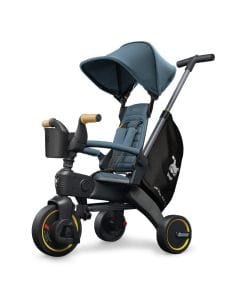 Doona Liki Trike, Ultra-Compact Folding Trike Design, Dual Steering System For Easy Control, Durable Premium Construction - Ocean Blue - S5
