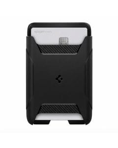 Spigen Rugged Armor MagFit Magnetic Wallet for iPhone 16 Pro Max, 16, 15, 14, 13 and 12 Series, Slim Carbon Design
