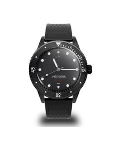 About Vintage 1926 At'Sea All Black Watch, 39mm Black PVD Stainless Steel Case, Black Dial, TMI VH31 Sweep Seconds Quartz Movement, 200M Water Resistance