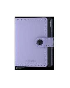 Secrid MM Wallet, Premium Lilac Leather Card Holder, RFID Protection, Slim Mini Wallet, Secure Snap Closure | Lilac & Black