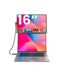 V2COM N2 16" Portable Laptop Monitor Extender, FHD IPS Display, Plug & Play, Foldable Design, Multi-Screen Productivity