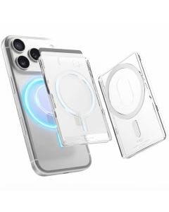 elago Clear Magnetic Card Holder for iPhone 16–12 Series, Transparent MagSafe Wallet with Slim Design