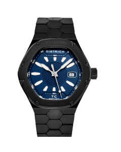 Dietrich TC PVD Blue Men's Automatic Watch, 42mm Stainless Steel Case, Blue Dial, Stainless Steel Bracelet, Date Function, 50m Water Resistance