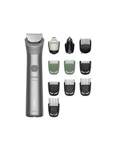 Philips Series 5000 All-in-One Trimmer, 11-in-1 Grooming Kit, Self-Sharpening Steel Blades, Beard Sense Technology, 120-Minute Runtime, Wet & Dry, USB-A Charging | Light Grey - MG5923/15
