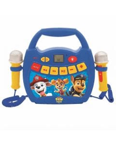 Lexibook PAW Patrol Portable Karaoke Music Player, 2 Microphones, Bluetooth, Light Effects, Voice Blue and Red