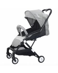 The Moon Brand Ritzi TravelLite Stroller, Compact Folding Cabin Pram for Air Travel, 18 kg, Birth to 3 Years, 5-Point Harness | Light Grey