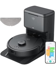Eufy Clean L60 Hybrid Robot Vacuum with Self-Empty Station, 5000Pa Suction, iPath Laser Navigation, AI.Map 2.0 | Black | T2278V11