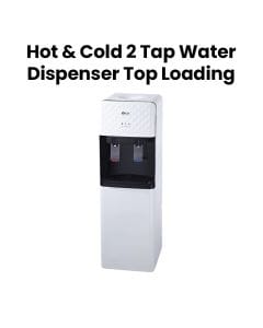 Oscar Hot & Cold Water Dispenser - 2 Tap, Top Loading with Cabinet, White with Black Deco | OWD2TWC
