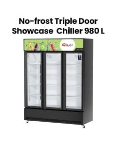 Oscar No-Frost Triple Door Showcase Chiller 980L, Stylish Design, Reliable Performance - Black - OCL980