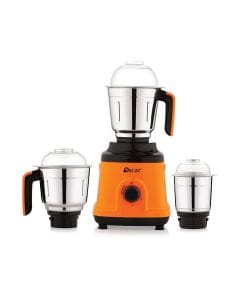 Oscar OMG750 3-in-1 Mixer Grinder – 750W Powerful Motor Kitchen Mixer for Grinding, Blending & Mixing, Indian Style Mixer Grinder | Orange Black – OMG750