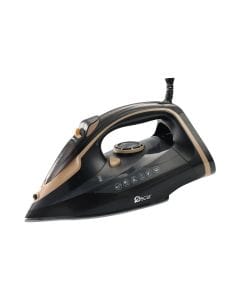 Oscar 2400W Steam Iron, Ceramic Soleplate, 350ml Water Tank, Continuous & Burst Steam, Self-Cleaning, BS Plug | Golden Black - OSI805