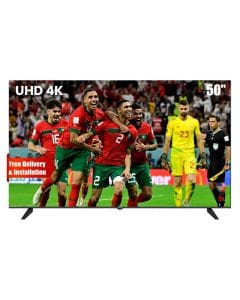 Oscar 50-Inch Frameless UHD 4K Android Smart TV, Voice Remote, Built-in Chromecast, Dolby Audio & Google Assistant | Black - OS50A4KPD