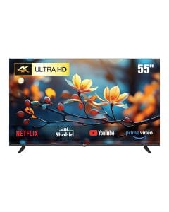 Oscar 55-Inch Frameless UHD 4K Android Smart TV, Voice Remote, Built-in Chromecast, Dolby Audio & Wi-Fi Connectivity | Black - OS55A4KPD