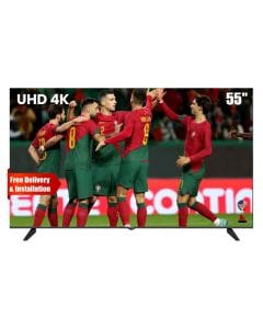 Oscar 55-Inch Frameless UHD 4K Android Smart TV, Voice Remote, Built-in Chromecast, Dolby Audio, Google Assistant & HDR Display | Black - OS55A4KPD