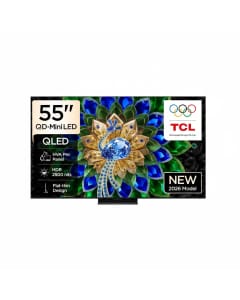 TCL 55 Inch 4K QD Mini LED Premium Wallpaper High HDR Smart Google TV, 144Hz, Dolby Vision Atmos, ONKYO 2.0 Hi-Fi, Art Design - 55A400U - Black