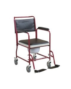 CareMax Steel Commode Chair with Wheels, Detachable Seat, Mobile Toilet Chair, Durable Frame, Easy-Clean Design | CA611 (2000000006116)