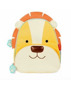 Skip Hop Zoo Lion Backpack, Comfortable Padded And Adjustable Shoulder Straps, Adjustable Mesh Bottle Pocket, Easy Access Zipped Front Pocket - Multicolour