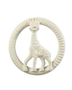 Sophie La Girafe So'Pure Circle Teething Ring 0+ Monthss, Lightweight And Ergonomic Design, Natural Rubber, Smooth And Healthy For Baby - White