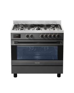 Toshiba Gas Cooking Range, 90x60cm, 5 Burners, Convection Fan, Cast Iron Support, Full Safety | Black | RQ1-90MG5GE(GR)