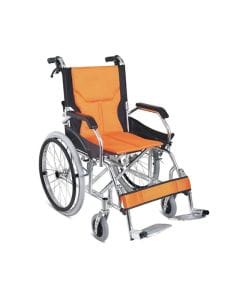 CareMax CA9671LFH-A Lightweight Wheelchair, Foldable Manual Wheelchair, Lightweight Frame, Easy Transport | Orange | 2000000967110