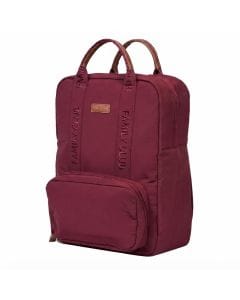 Childhome Signature Urban Family Club Backpack, Large Capacity, 11 Compartments, Insulated Pockets, Changing Mat Included - Burgundy
