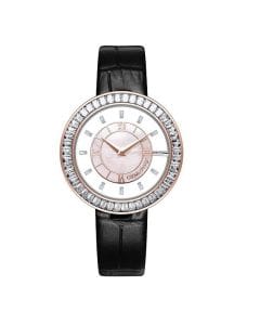 CIGA Design D Series Sparkle Women Quartz Watch, 33.9mm Rose Gold PVD Steel Case, White MOP Dial, Mineral Crystal, 30M Water Resistant 