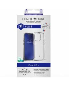 Force Case Pulse for iPhone 14 Pro, Shockproof Reinforced Corners and Ultra-Durable Slim Transparent Design