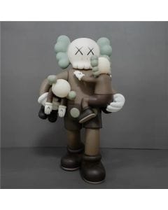 Luxury Signature Kaws Toy Figure 38cm Brown, Collectible Vinyl Resin Art Statue, Modern Decorative Display Ornament for Home, Office & Shelf